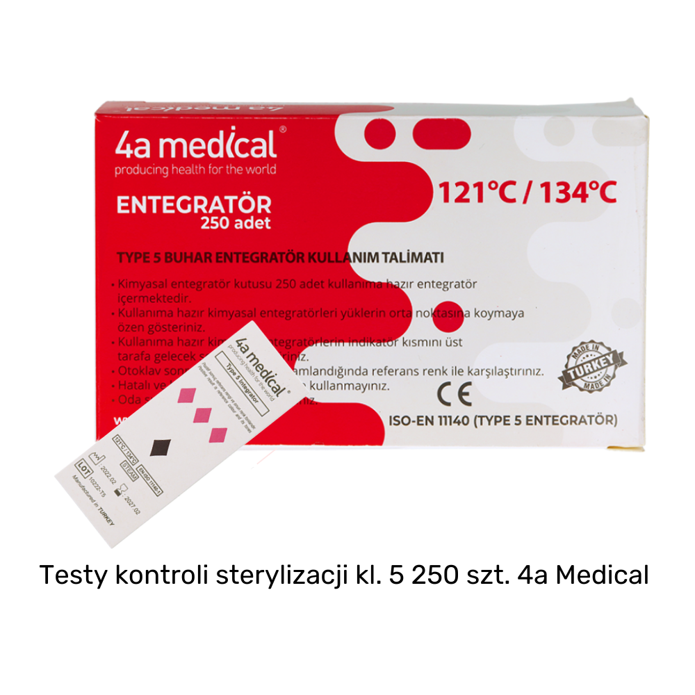 Testy kontroli sterylizacji kl.5 250 szt. 4a Medical