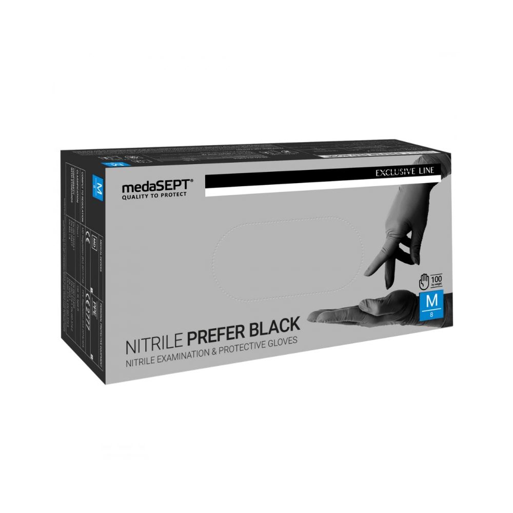 Rękawice nitrylowe Nitrile Black 100szt. MedaSept
