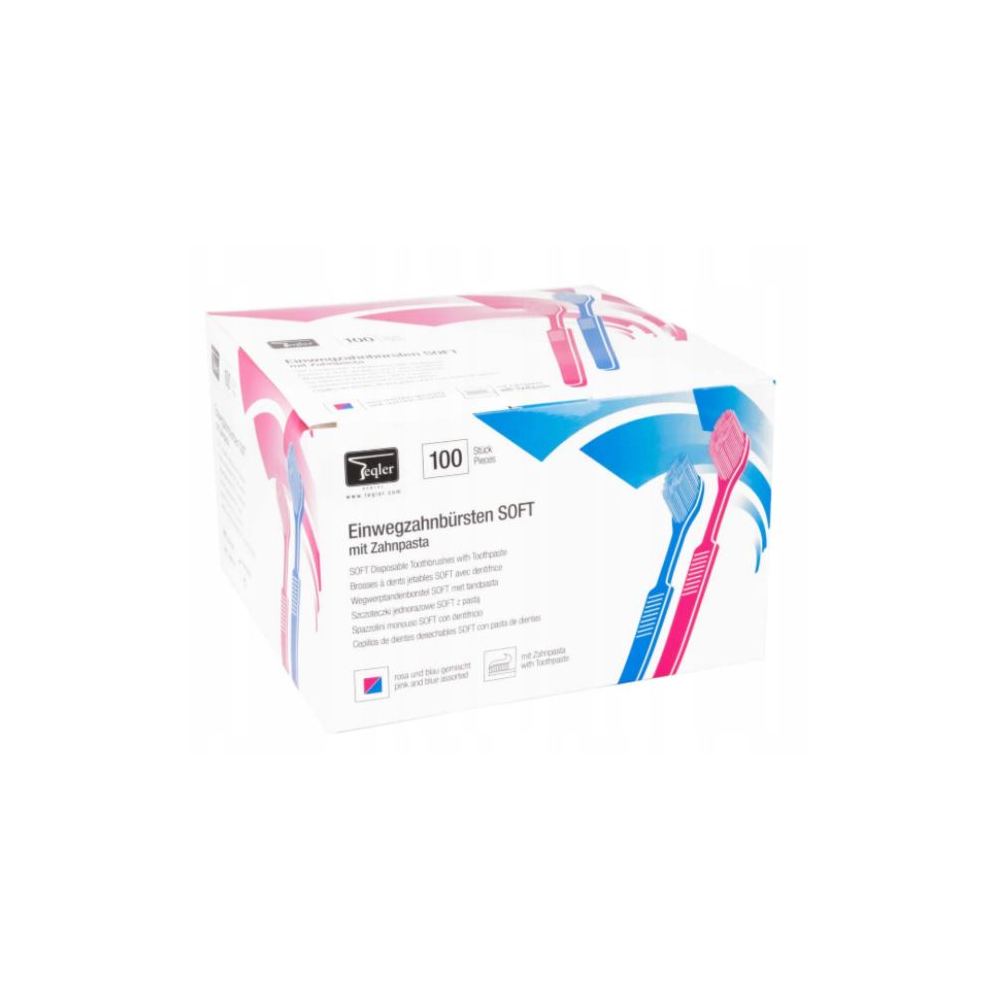 Szczotki jednorazowe z pastą 100 szt. Teqler