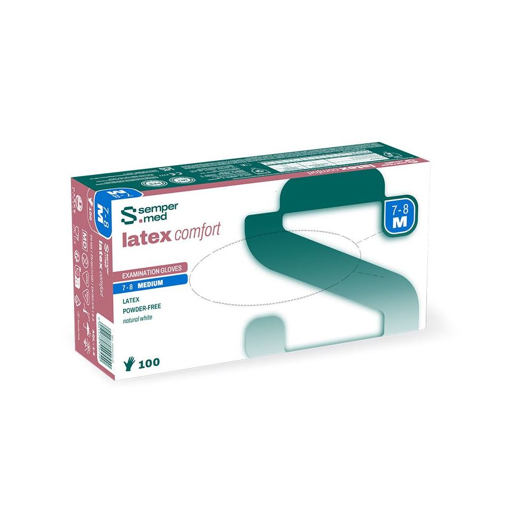 Rękawice latex bezpudrowy 100 szt. SEMPERCARE