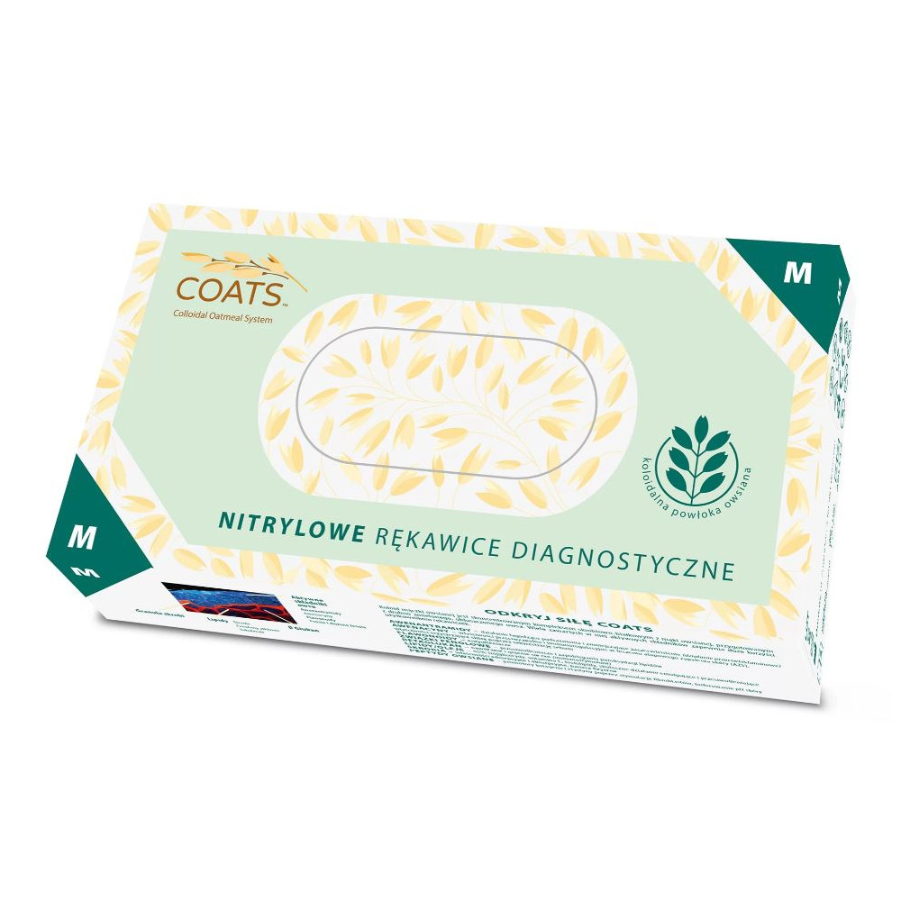 Rękawice nitrylowe z koloidem mączki owsianej 100 szt. COATS