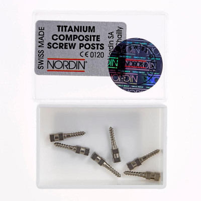 Wkłady koronowo korzeniowe tytanowe 6 szt.NORDIN dł. XL