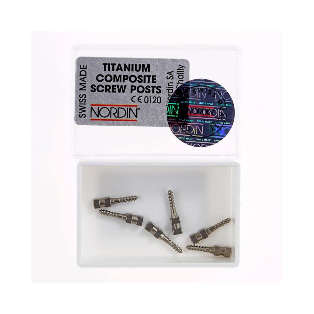 Wkłady koronowo korzeniowe tytanowe 6 szt.NORDIN dł. XL